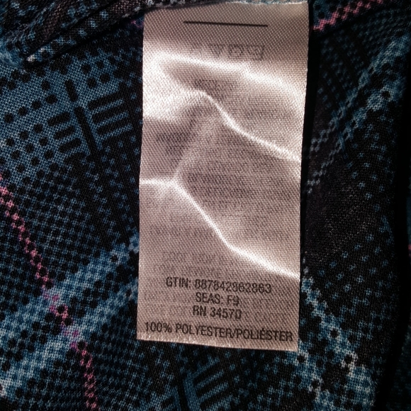 I.b.diffusion Roll Slv Popover Blue Blouse Sz S - Picture 8 of 8